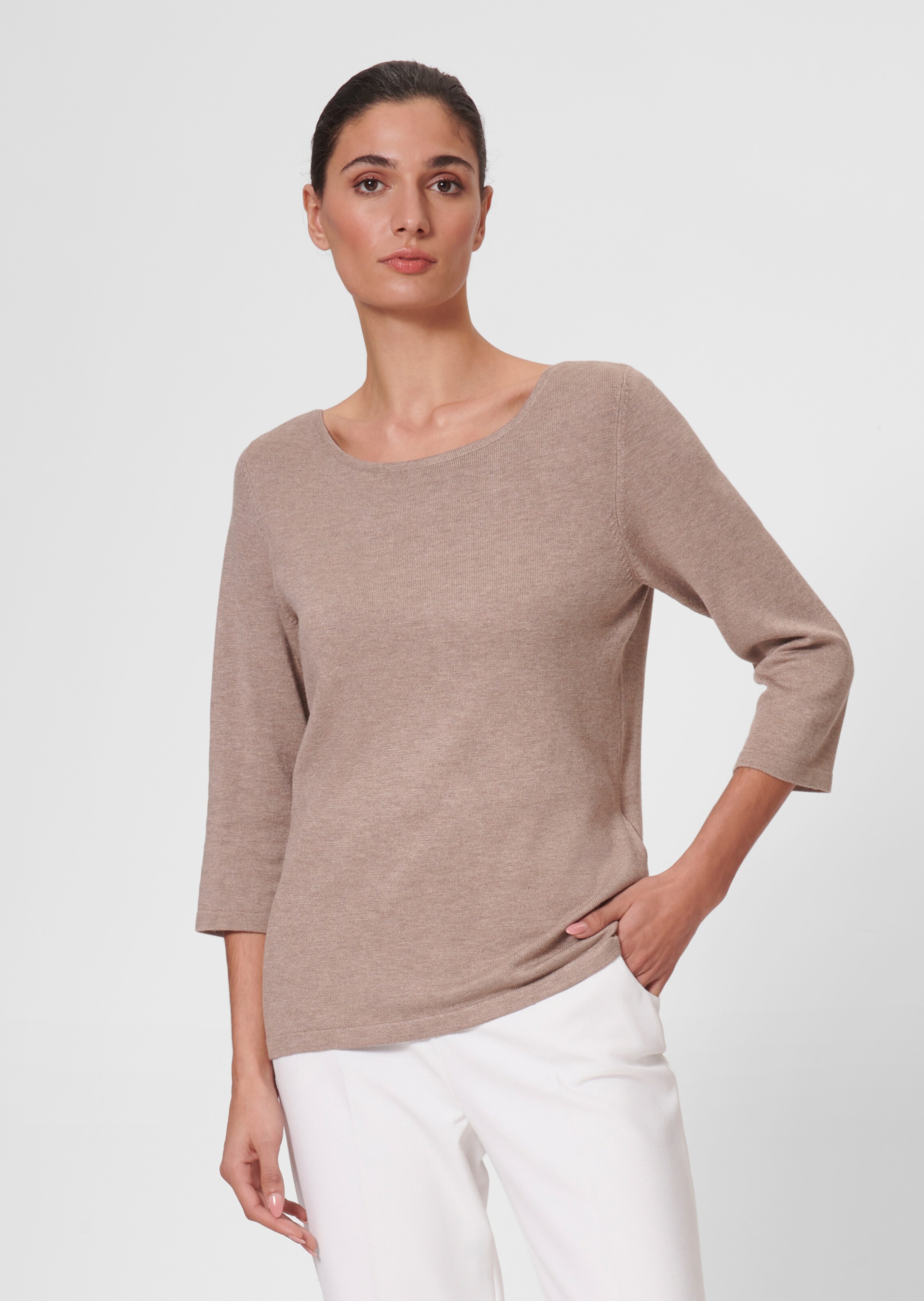Strickpullover mit U-Boot-Ausschnitt