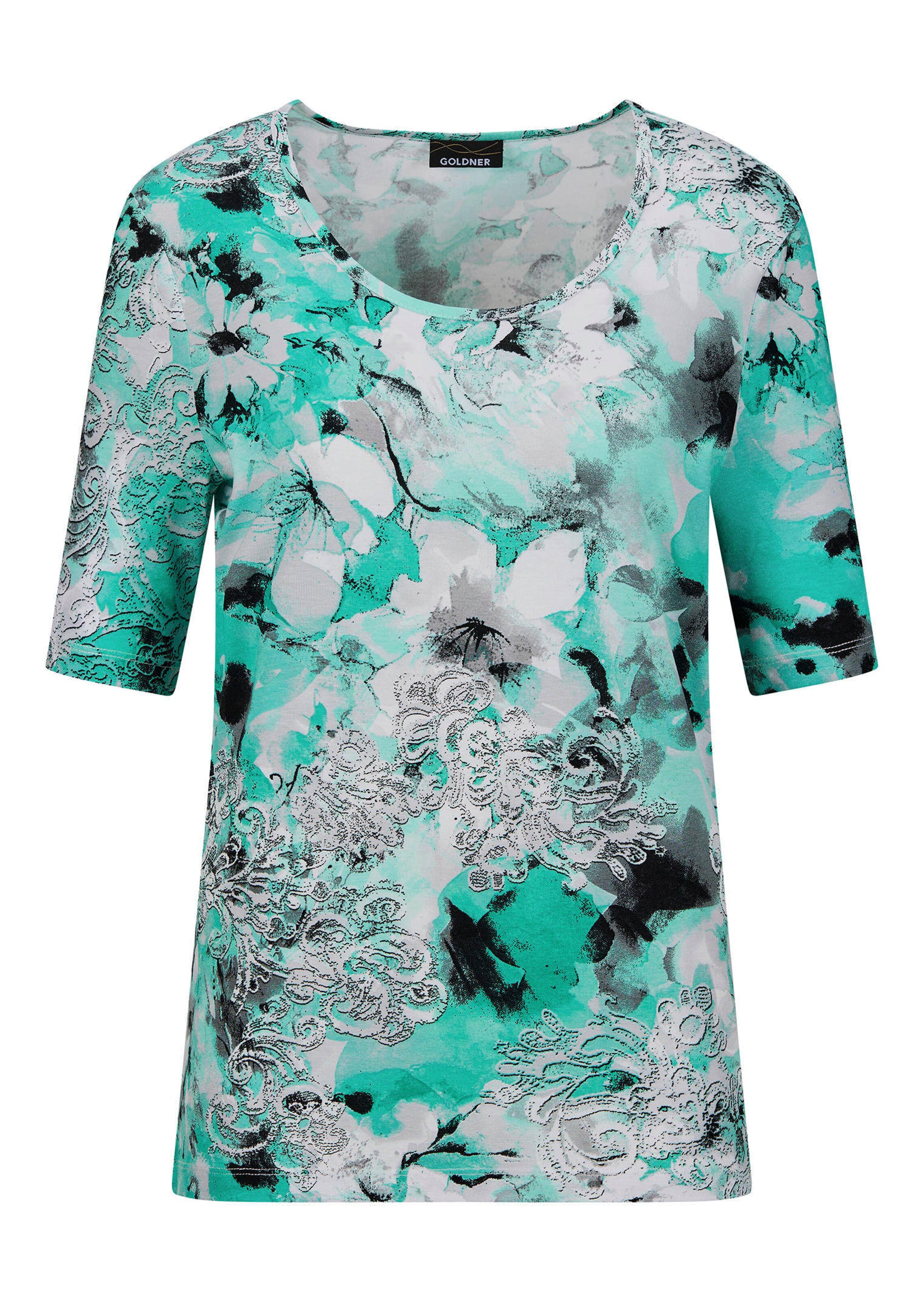 Jersey-Shirt mit Blütenmuster