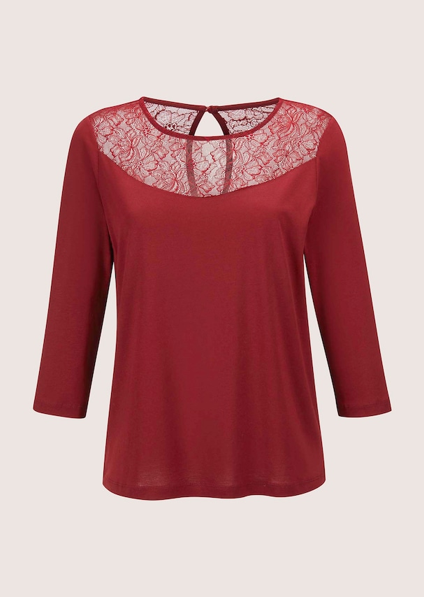 Rundhals-Shirt mit Spitze 5