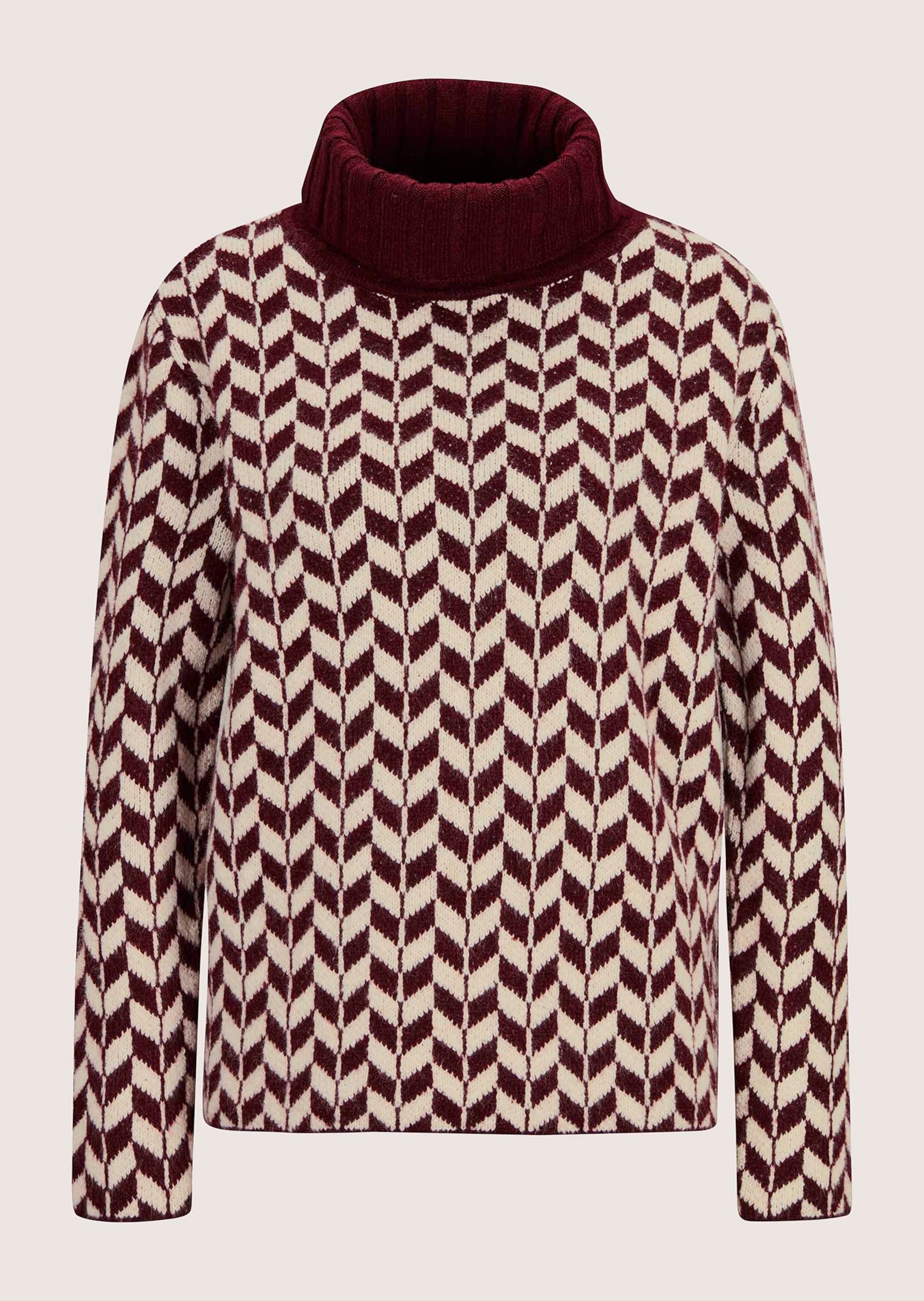Pullover mit Zickzack-Muster und Rollkragen
