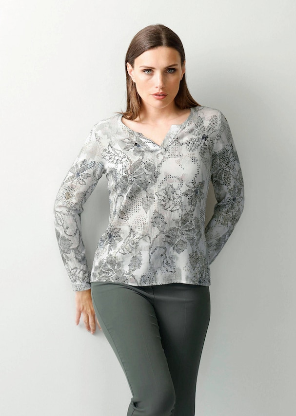 Bluse mit kleinem V-Ausschnitt 3