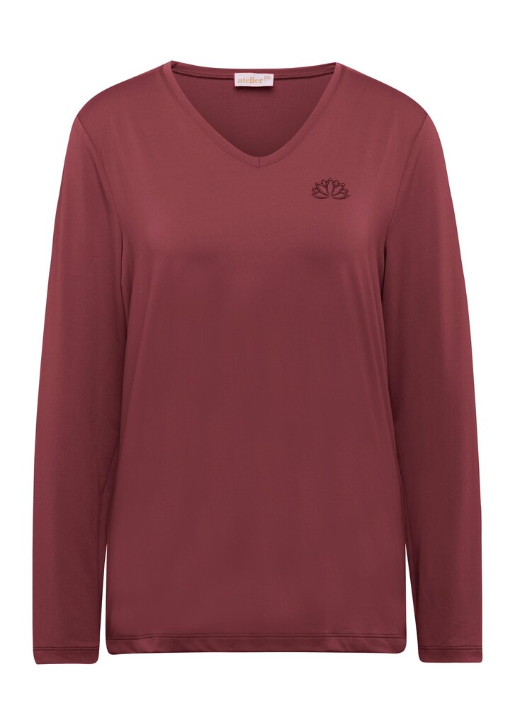 Shirt mit V-Ausschnitt und Langarm