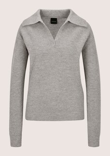 Schimmernder Pullover mit Polo-Kragen thumbnail 6