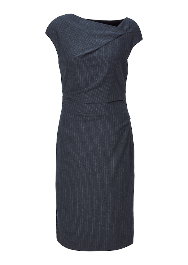 Ärmelloses Etui-Kleid mit Streifen-Dessin