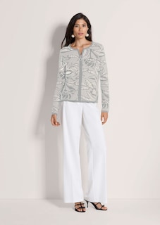 Blazer en maille à imprimé jacquard et zip thumbnail 2
