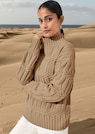 Stehkragen-Pullover mit Zopfmuster thumbnail 7
