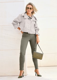 Jeans met fijne franjezoom thumbnail 7