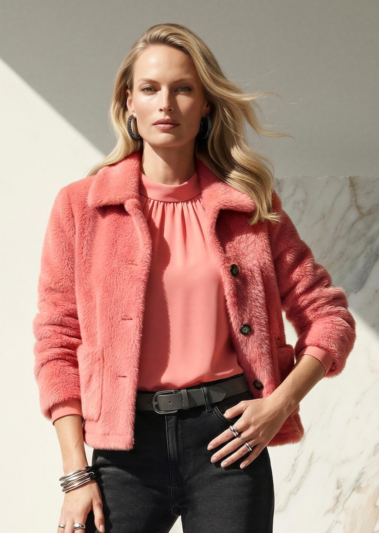 Kuschelige Jacke in Boxy-Form