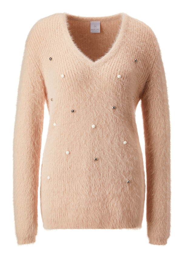 Knitted jumper with V-neck