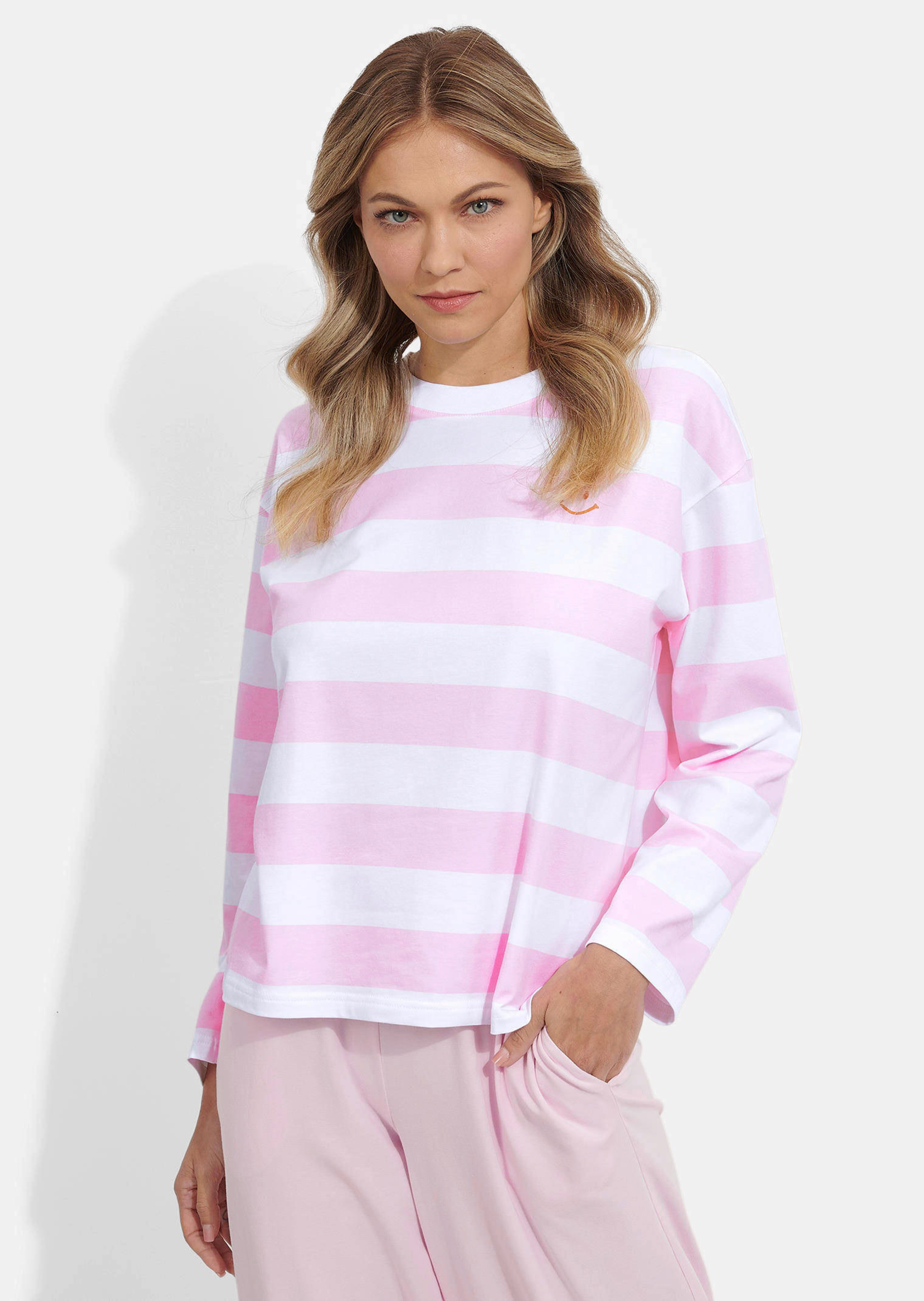 Baumwollshirt in Streifenoptik