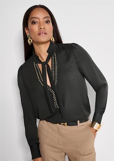 Bluse mit Nietenbesatz und Bindeband thumbnail 7
