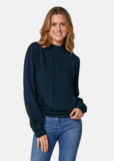 Bluse mit Stehkragen und Raffdetail thumbnail 1