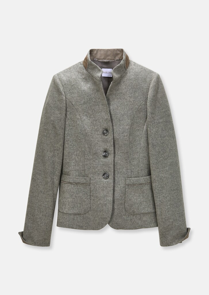 Wool blazer with stand-up collar 5
