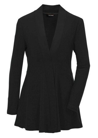schwarz Weich fallende Jersey-Longjacke