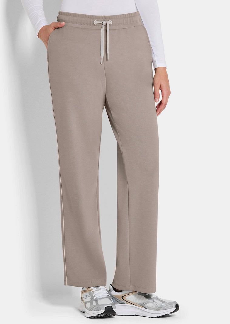 Sweatbroek met biezen aan de zijkant