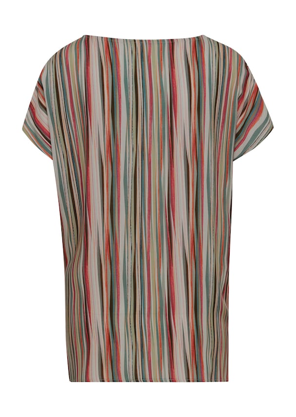 Gedessineerde blouse met gestreepte print 6