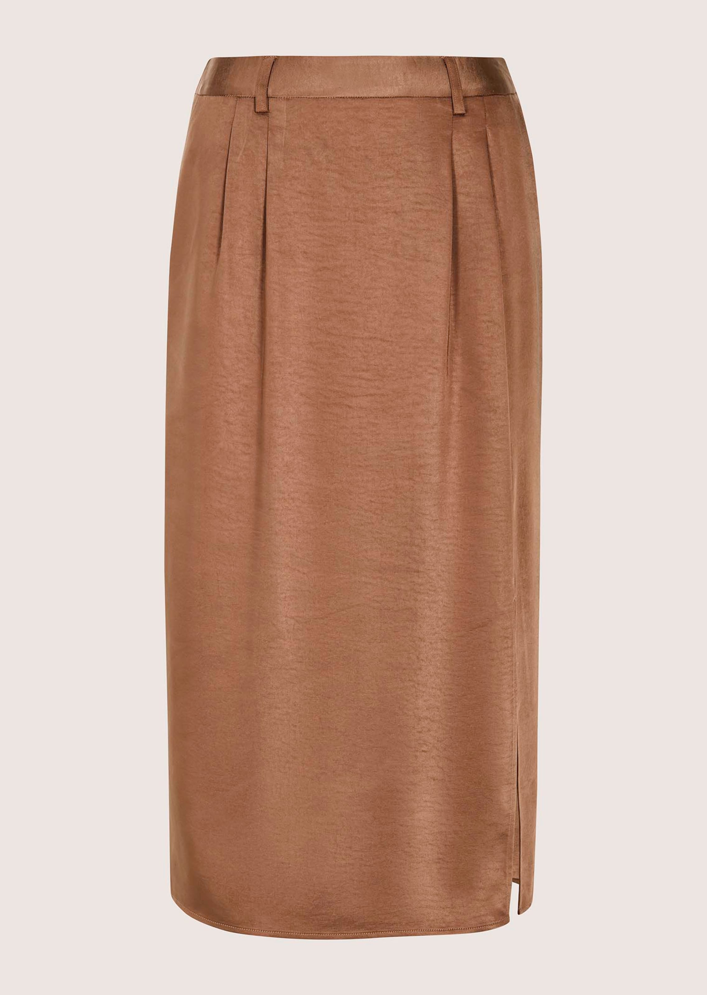 Fliessender Satinrock in modischer Länge