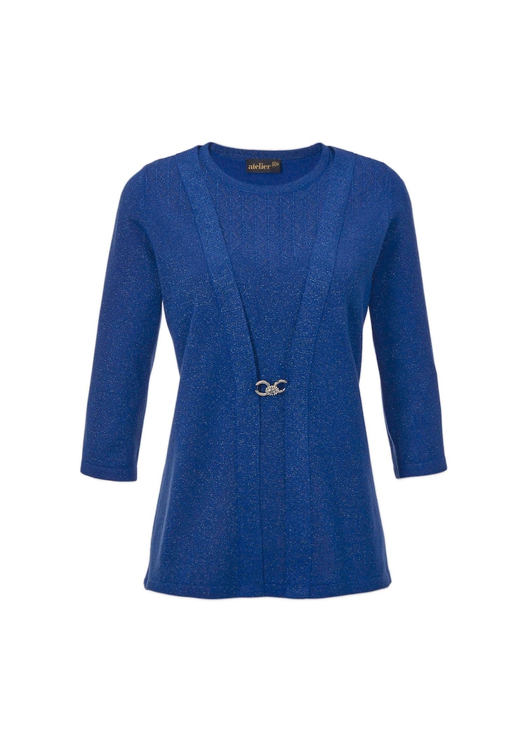 Glanzende pullover in twinsetlook