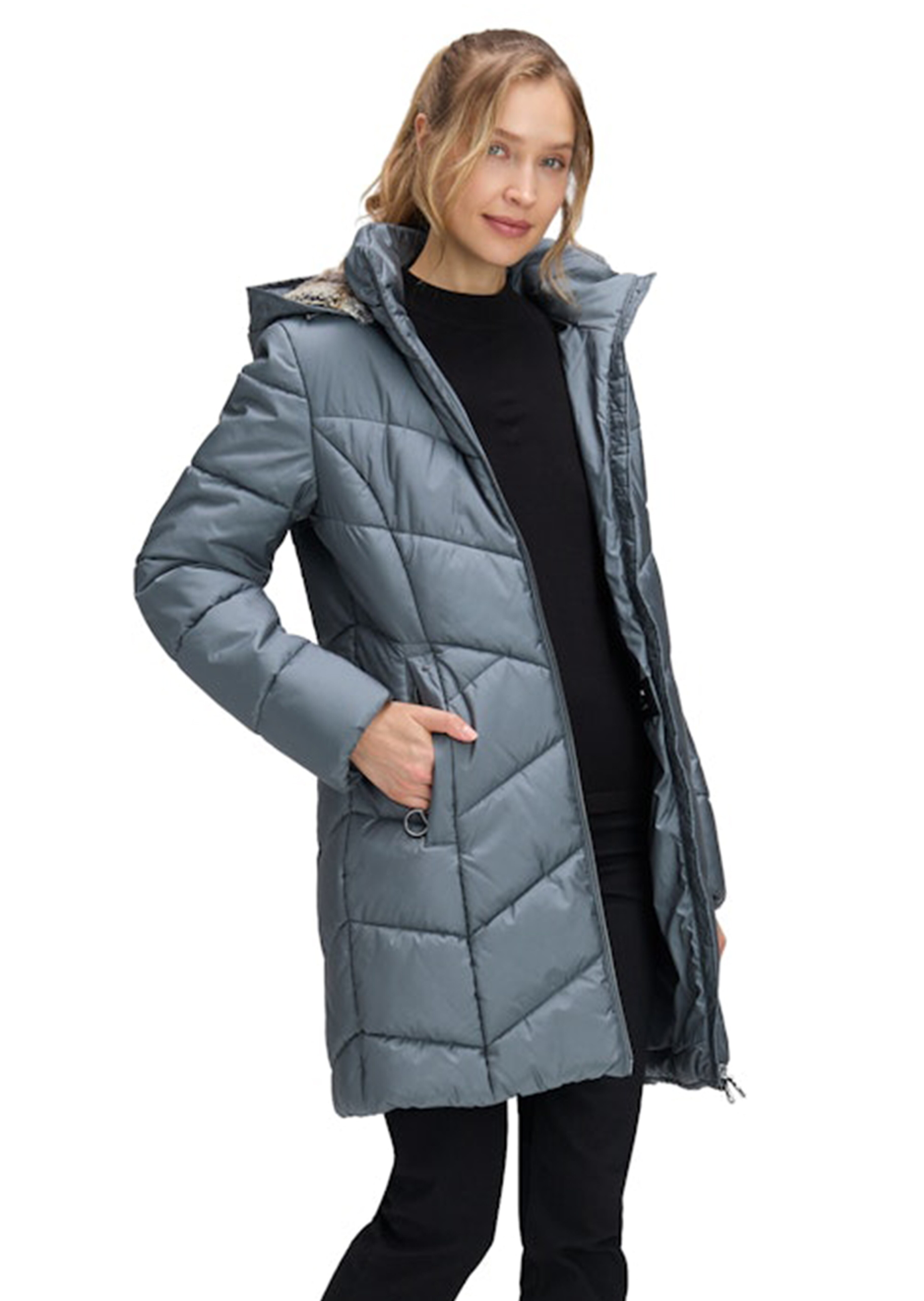 Lang outdoorjack met 2-wegritssluiting