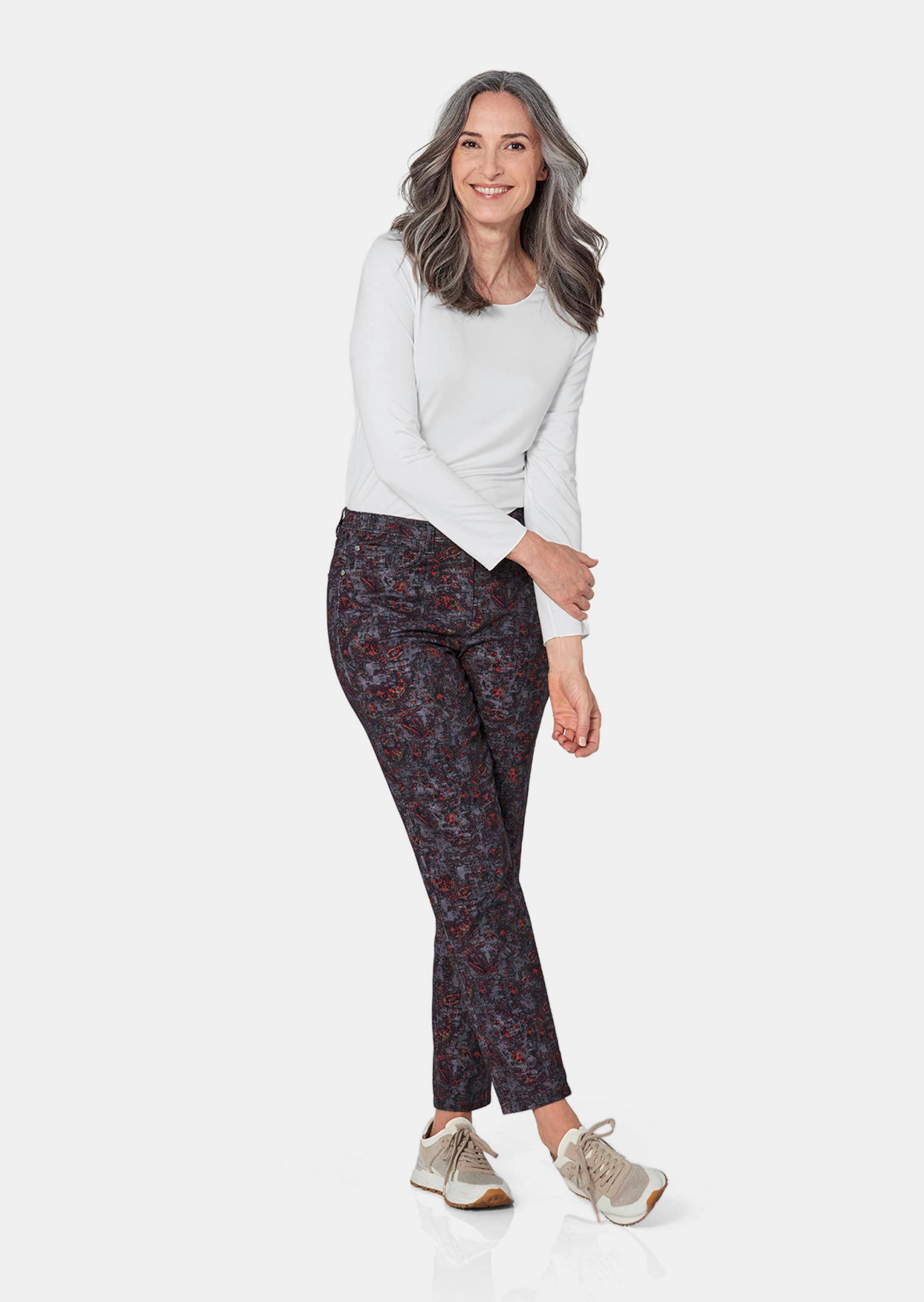 Pantalon imprimé CARLA à motif cachemire - anthracite / à motifs - Gr. 42 de Goldner Fashion