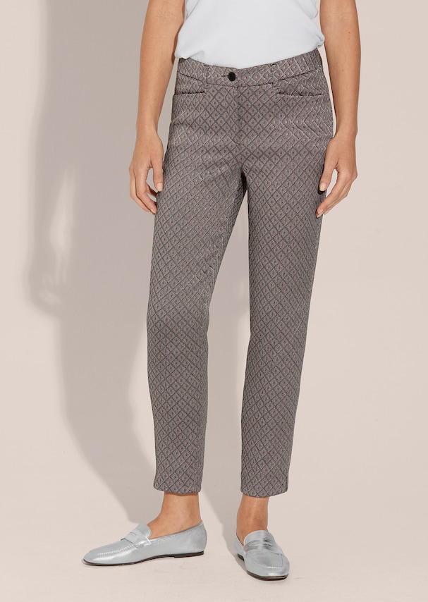 Slim-fit trousers in elegant minimal jacquard