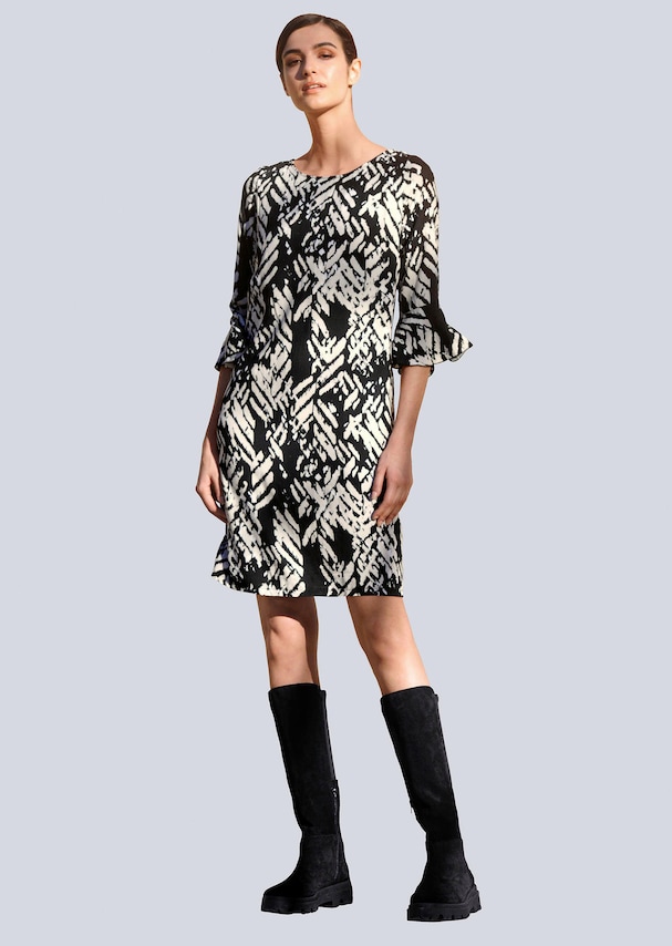 Kleid mit grafischem Druck 1