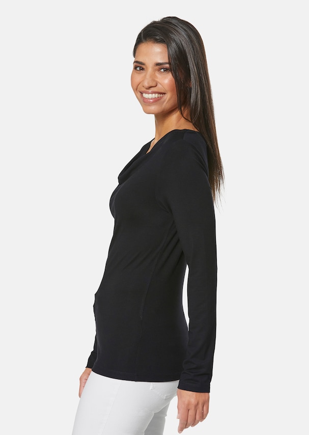Long-sleeved shirt with waterfall neckline 3