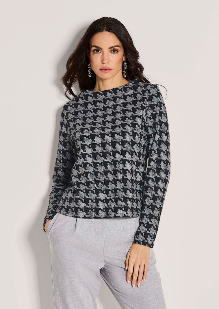 Sweatshirt im Hahnentritt-Design