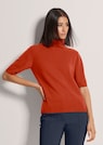 Cashmere roll neck jumper with half-length sleeves thumbnail 1