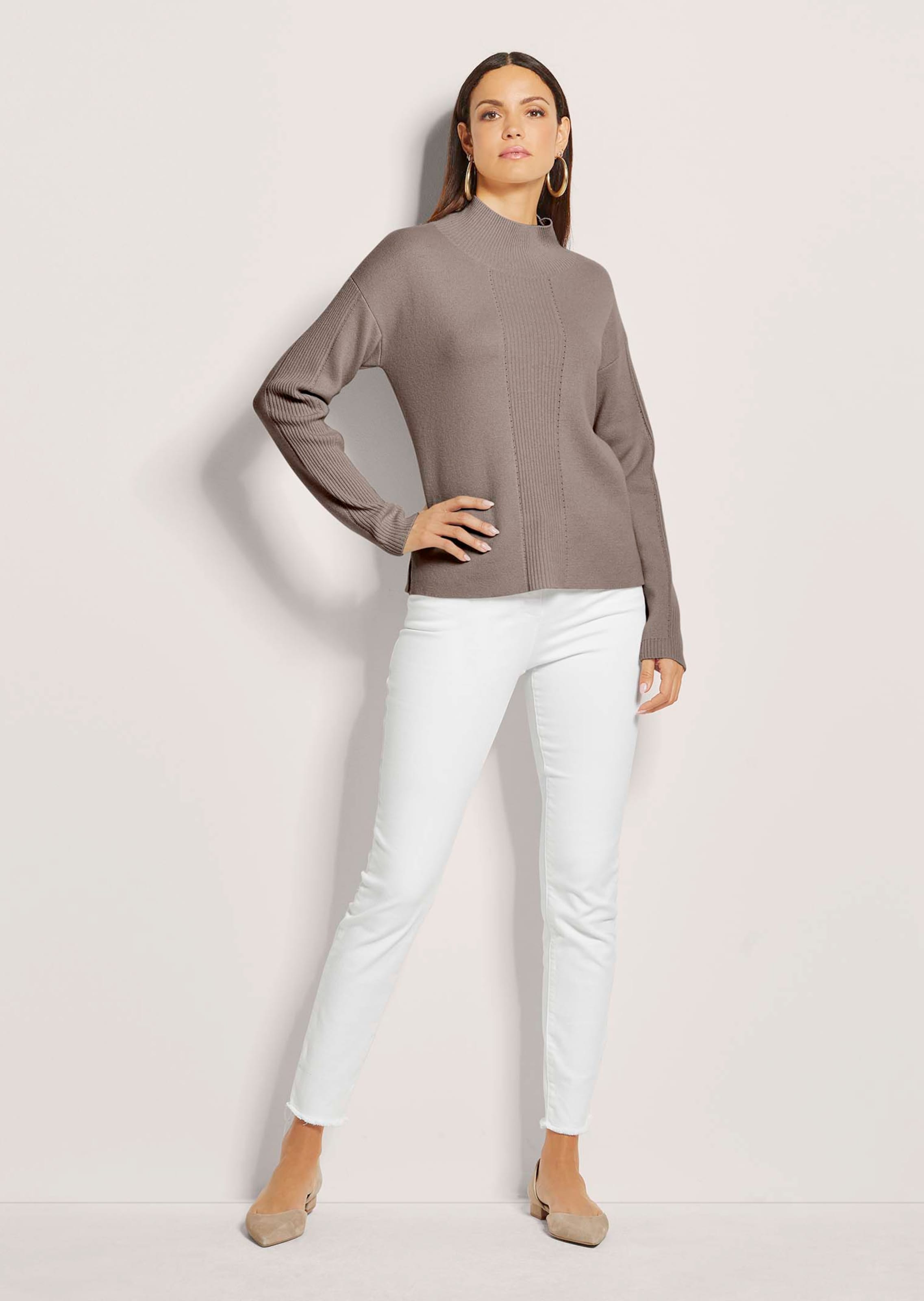 Kurzer Stehkragen-Pullover mit Good Cashmere