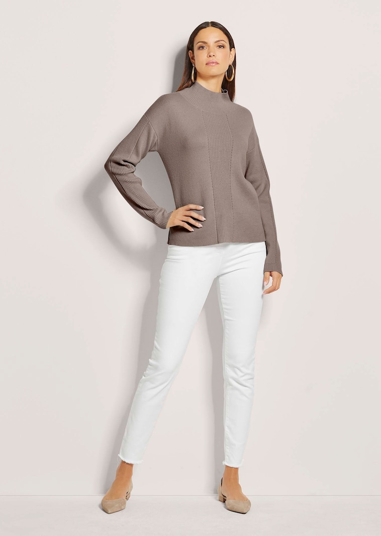 Kurzer Stehkragen-Pullover mit Good Cashmere