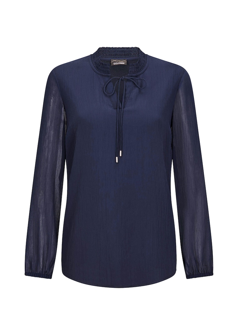 Chiffon blouse met vrouwelijke halslijn