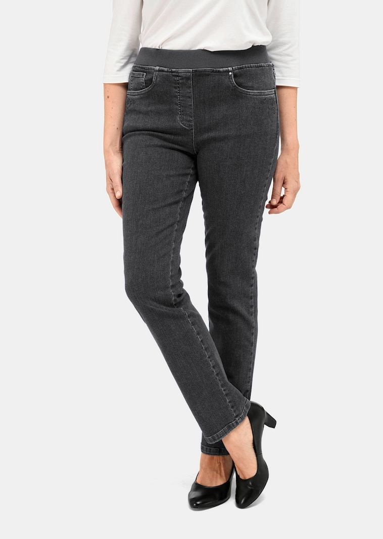 Jeans LOUISA met elastische jersey tailleband
