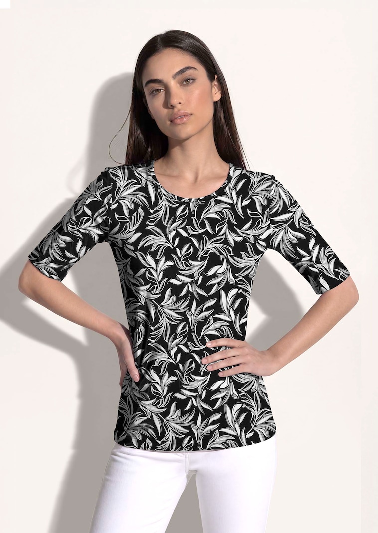 T-shirt avec un imprimé floral contrasté