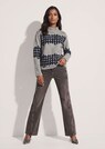 Jacquard sweatshirt met pied-de-poule thumbnail 2