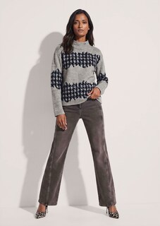 Jacquard sweatshirt met pied-de-poule thumbnail 2