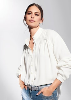 Stand-up collar blouse with a sophisticated extra thumbnail 6