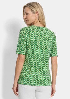 Shirt van viscose met minimalistische geometrische print thumbnail 3