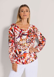 Bluse mit Blätter-Print thumbnail 1