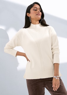 Pullover mit Stehkragen und Rippen-Details thumbnail 7