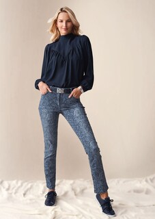 Bluse mit Stehkragen und Rüschen-Effekt thumbnail 2