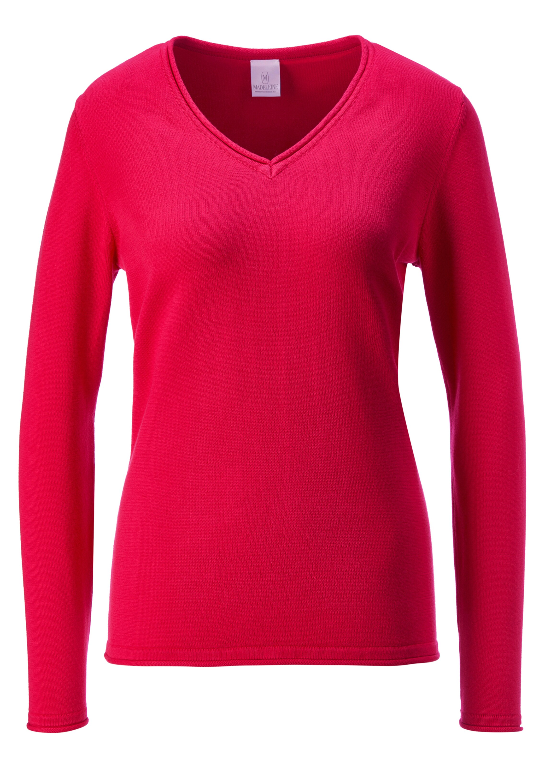 Damen Strickpullover aus Pima Baumwolle mit V-Ausschnitt und langen Ärmeln