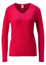 Damen Strickpullover aus Pima Baumwolle mit V-Ausschnitt und langen Ärmeln thumbnail 1