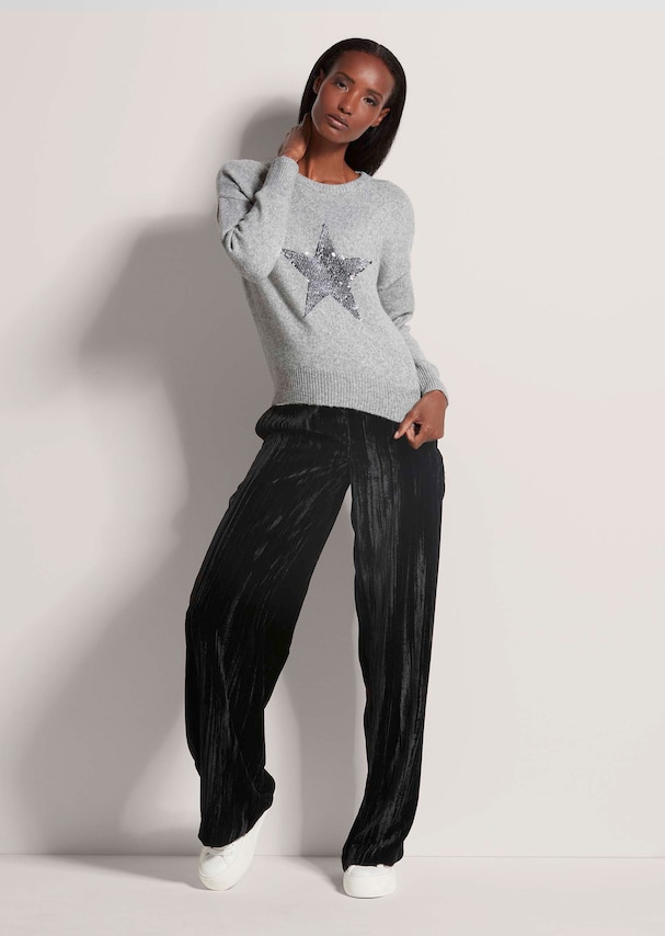 Rundhals-Pullover mit Stern 1