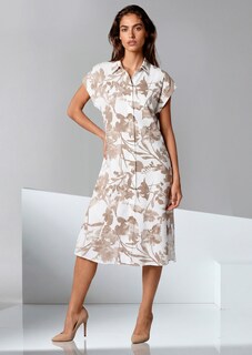 Robe-chemise en viscose avec imprimé fleuri thumbnail 1