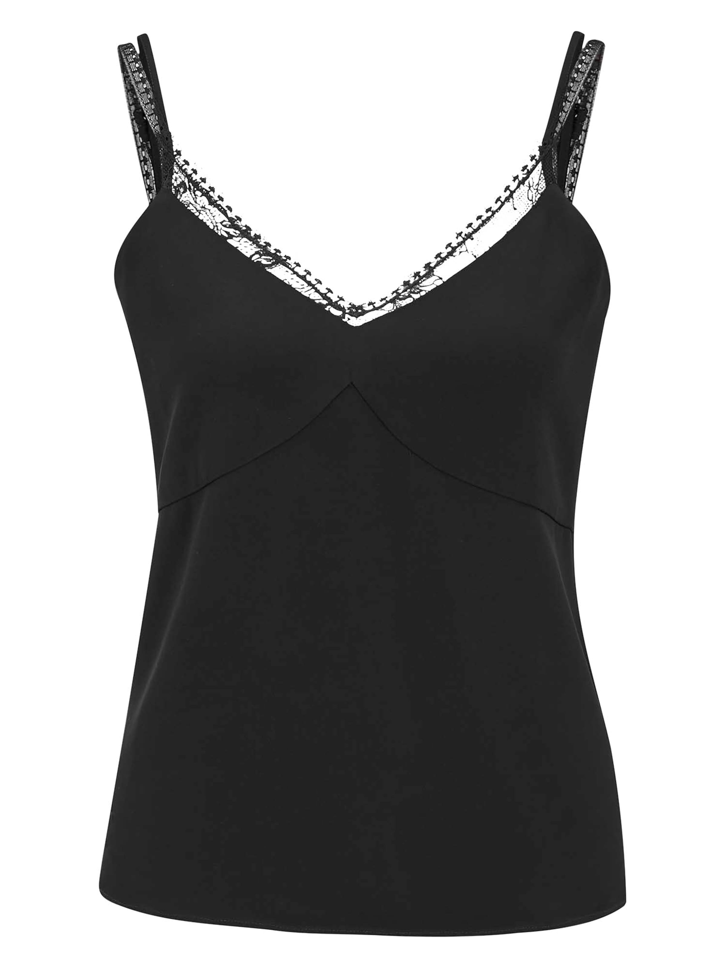 Trägertop mit Spitzenbesatz