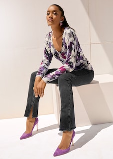 Fine knit jumper with unique print thumbnail 7