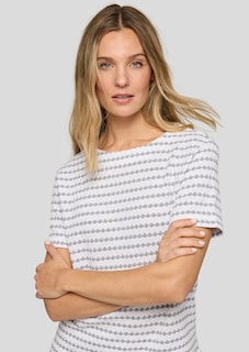 Pull à manches courtes en tricot structuré, avec coton thumbnail 4