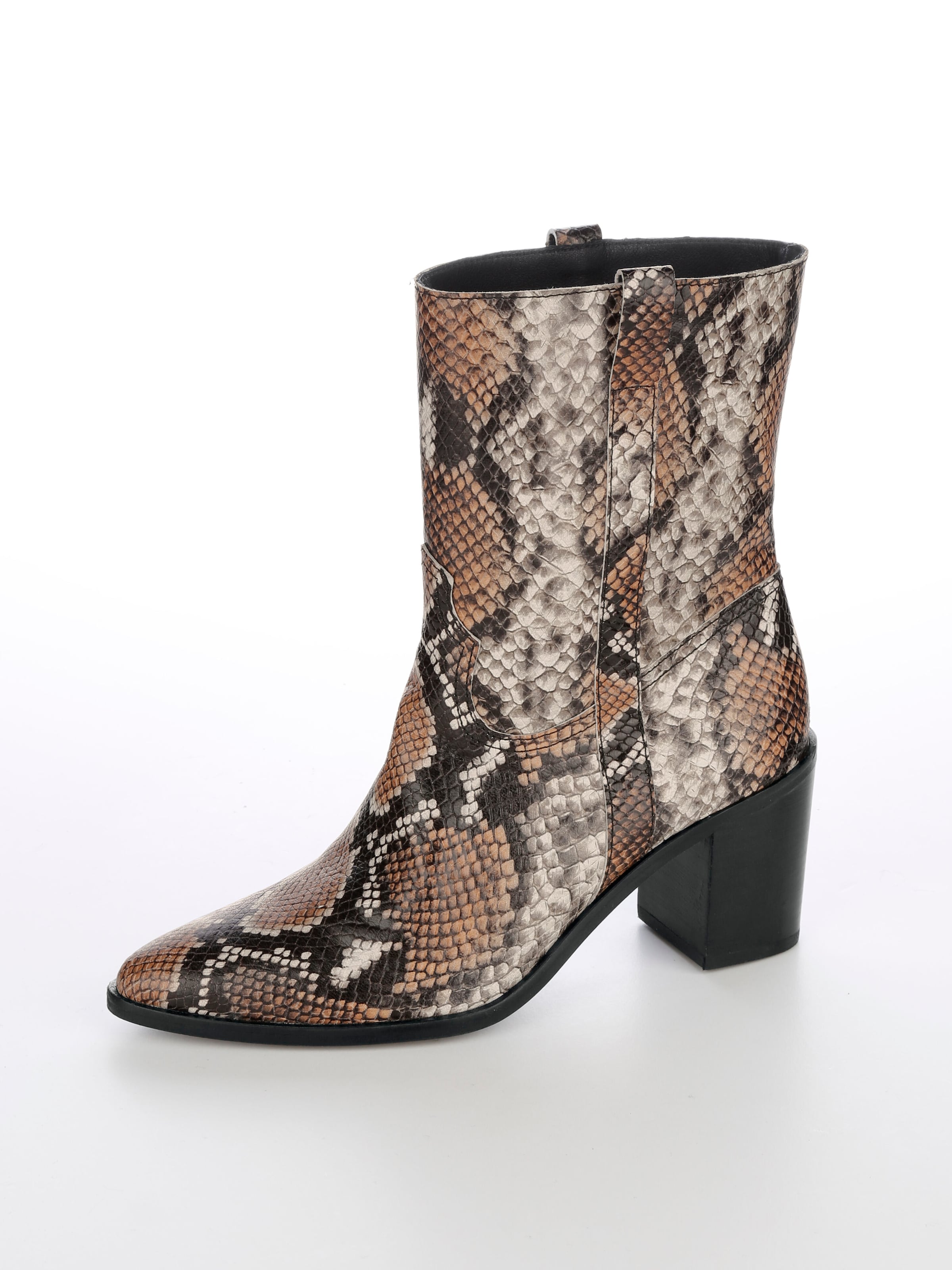 Stiefeletten in Snake-Optik