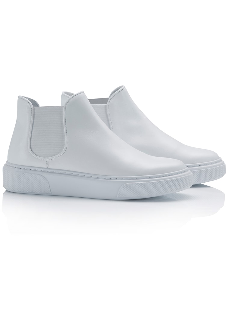 Leder-Boots in trendigem Weiß